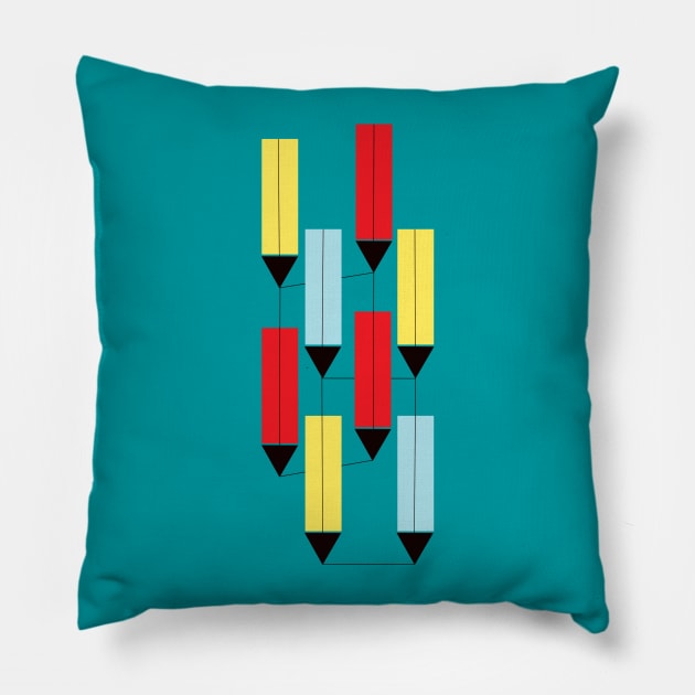 entangled pencils Pillow by bandy