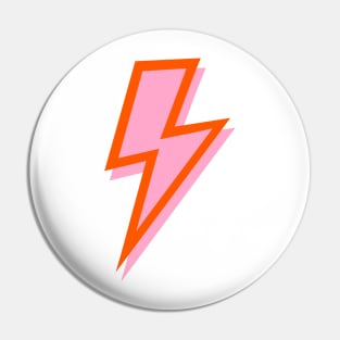 Pink and Orange Lightning Bolt Pin