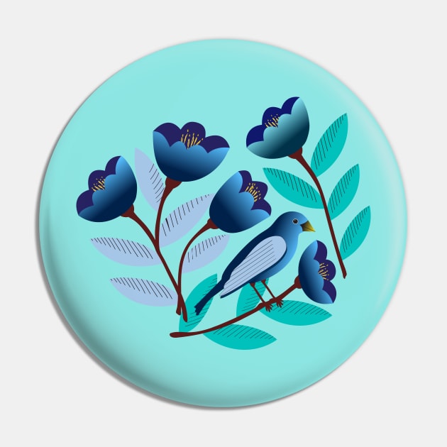 Blue bird and tulips Pin by Jennifer Ladd