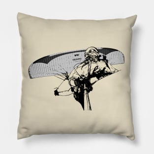 Flying paragliding tandem experiencing freedom Pillow