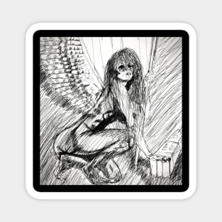 Drawing of an angel Magnet