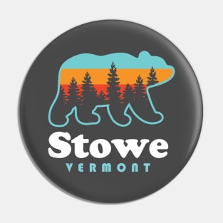 Stowe Vermont Bear Mountains Hiking Skiing VT Pin