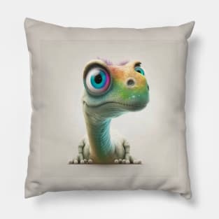 Dinosaurier Paul mit großen bunten Augen. Pillow