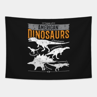 Types of Dinosaur tshirt - educational gift for dinosaur fans Tapestry