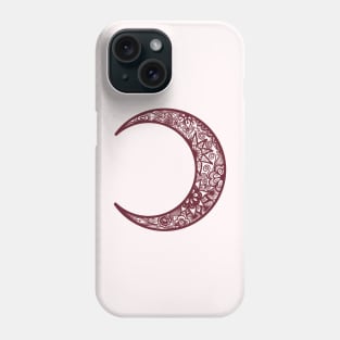 Red Henna Crescent Moon Phone Case