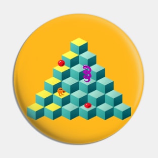 Q Bert Pyramid Pin