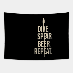 "Dive, Spear, Beer, Repeat" Spearfishing Tapestry