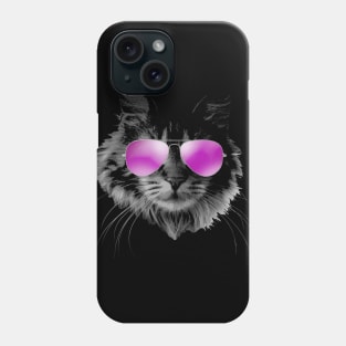 Cool Furry Cat with Sunglasses Phone Case