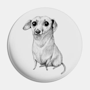 Monochrome Dachshund Pin