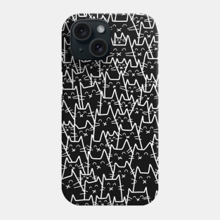 Cat Party - Black and White Phone Case