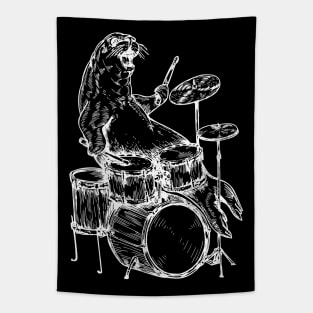 SEEMBO Sea Lion Playing Drums Drummer Drumming Band Tapestry
