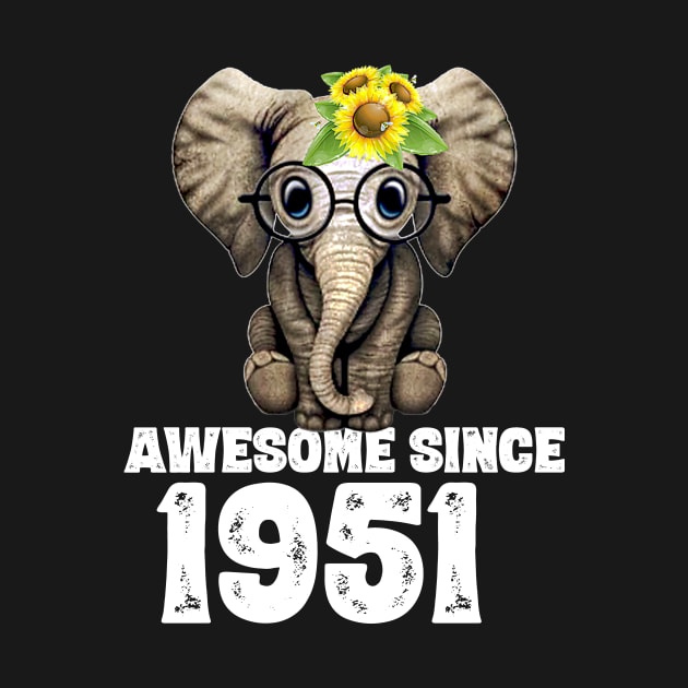 Awesome since 1951 69 Years Old Bday Gift 69th Birthday by DoorTees