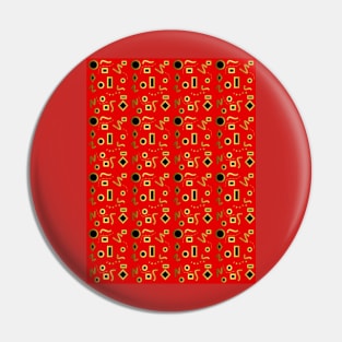 RED And Gold Geometric Shapes Pin