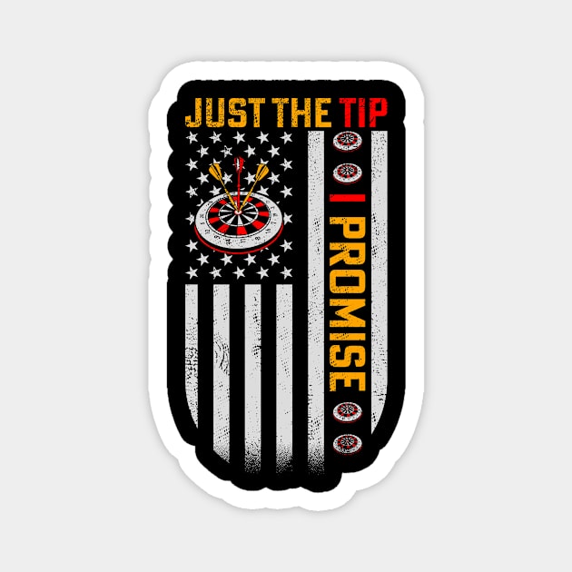 Just The Tip Funny Darts Player Magnet by Visual Vibes