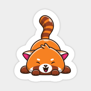 Cute Happy Red Panda Cartoon (2) Magnet