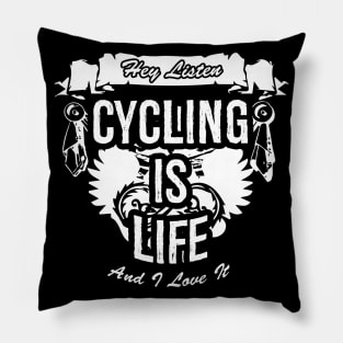 Cycling Is Life Creative Job Typography Design Pillow