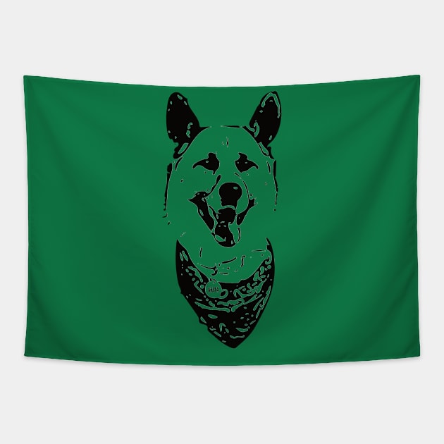 Akita Inu Face Design - An Akita Christmas Gift Tapestry by DoggyStyles