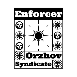 Orzhov Syndicate | Enforcer | MTG Guild Black on White Design T-Shirt