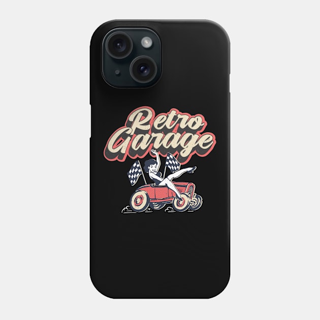 Retro Garage Car Mechanic Repair Workshop Phone Case by Foxxy Merch