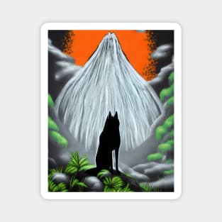 Lonely Wolf Fantasy Art Nature Magnet