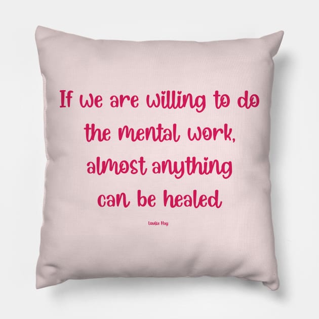 healing , Retro, love, Retro Quote  Minimalist, sublimate design, Breast Cancer Pillow by AA