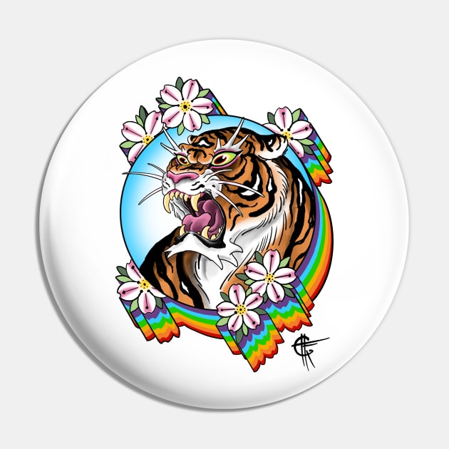 Rainbow Tiger Pin by Hori Chou Tattoo