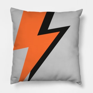 Orange and Black on Grey, Lightning Bolts Pillow