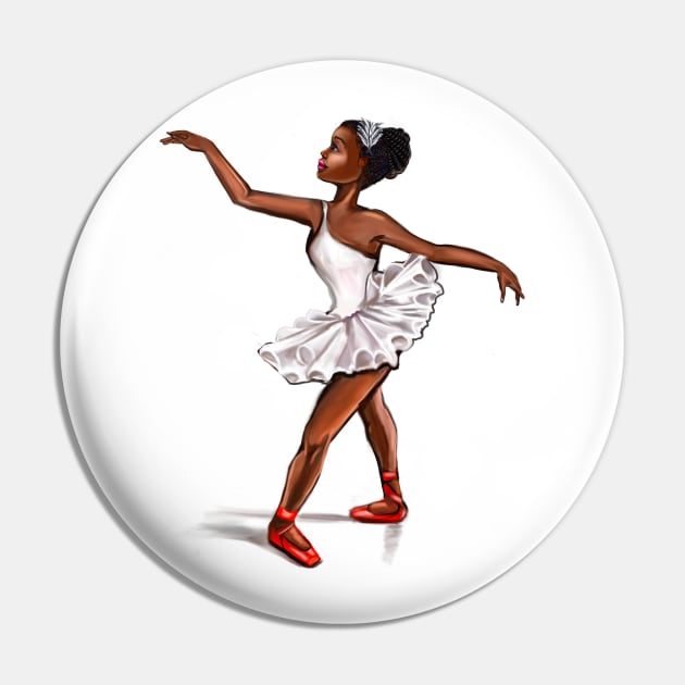 Ballet in red shoes - ballerina doing pirouette in white tutu and red shoes  - brown skin ballerina Pin by Artonmytee