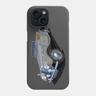 1954 MG TF sports car in birch grey Phone Case