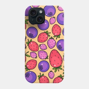 Extra fresh berries summer yellow pattern Phone Case