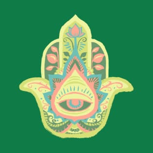 Hamsa Hand - Peridot(August) T-Shirt