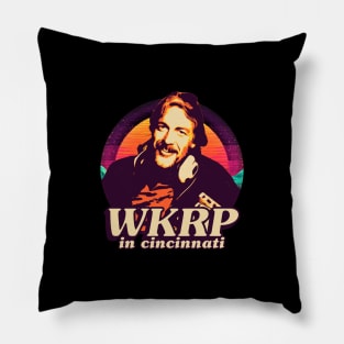 wkrp in cincinnati - retrowave Pillow