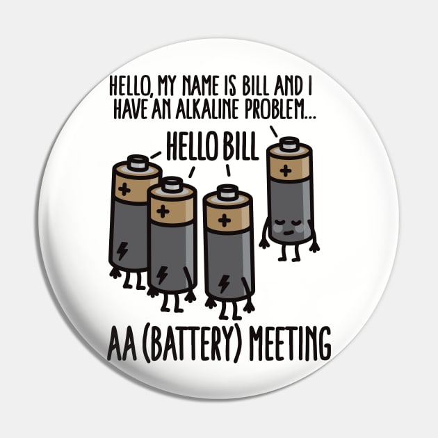 AA Meeting - I have an Alkaline problem - Battery Pin by LaundryFactory