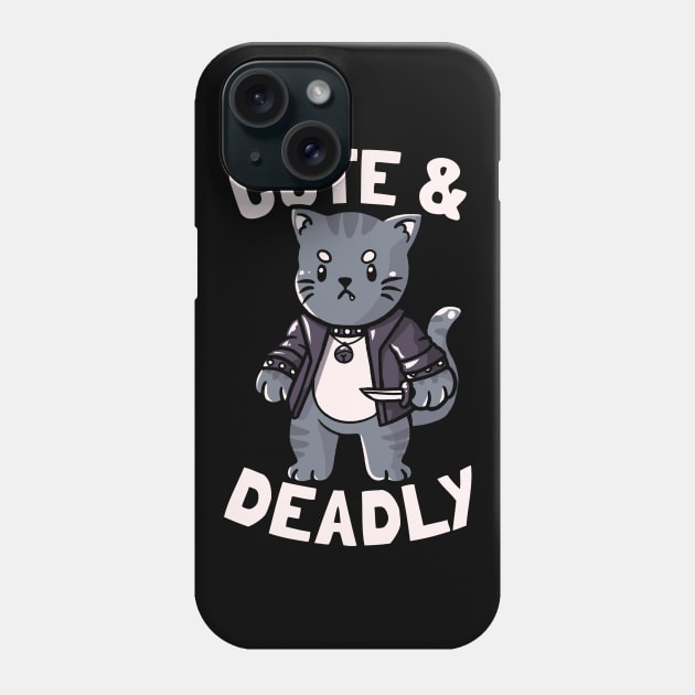 Cute & Deadly Evil Cat Gift Phone Case by eduely