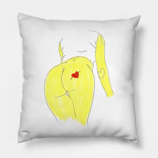 Pink Tat On Big Butt Throw Pillow