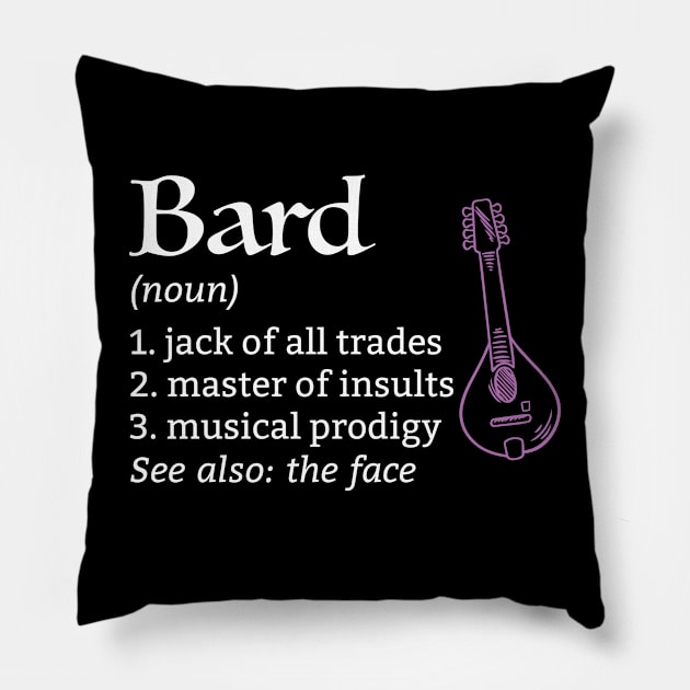 D&D Bard Class Definition Pillow by Sunburst