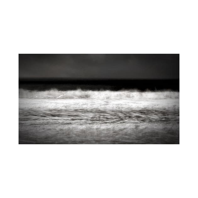 Ocean Wave Mist Black and White by Pamela Storch