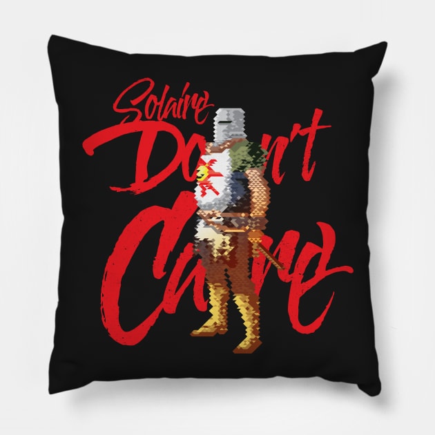 Solaire Don't Care Pillow by manoystee