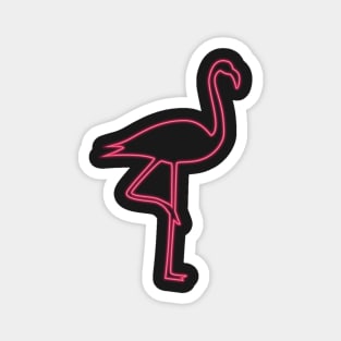 Neon pink flamingo Magnet