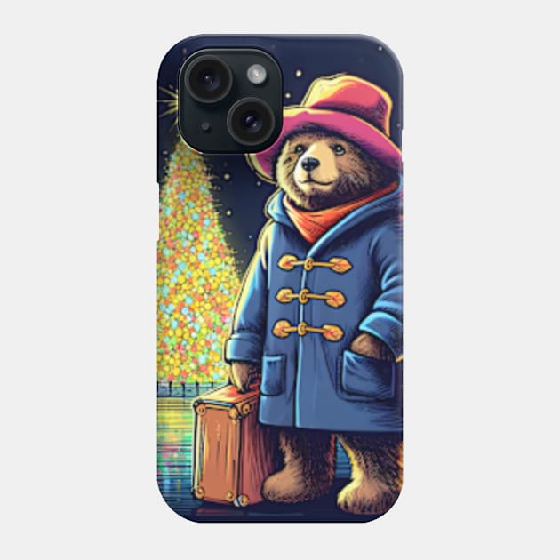 Charm and Cheer: Festive Paddington Bear Christmas Art Prints for a Whimsical Holiday Celebration! Phone Case by insaneLEDP