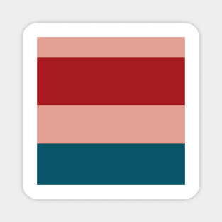 A particular blend of Rouge, Blush, Silver, Dark Cyan and Philippine Indigo stripes. Magnet