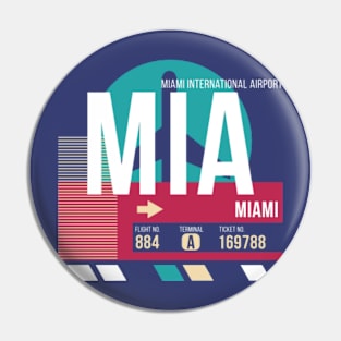 Miami (MIA) Airport Code Baggage Tag Pin