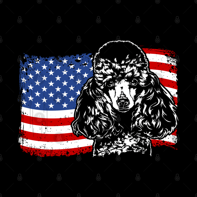 Proud Miniature Poodle American Flag patriotic dog by wilsigns