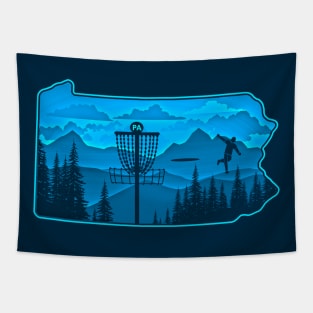 Disc Golf Pennsylvania Blues Mountain Landscape Edit Tapestry