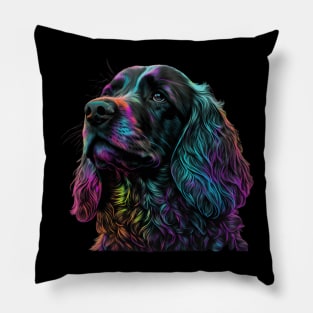 Neon American Cocker Spaniel Dog Pillow