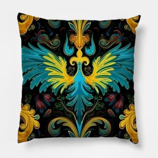 Russian Firebird Art Inspired Design Pillow