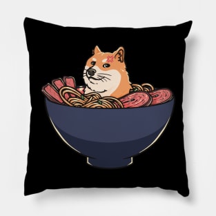 Canine Cuisine: Doge in a Bowl of Ramen Pillow