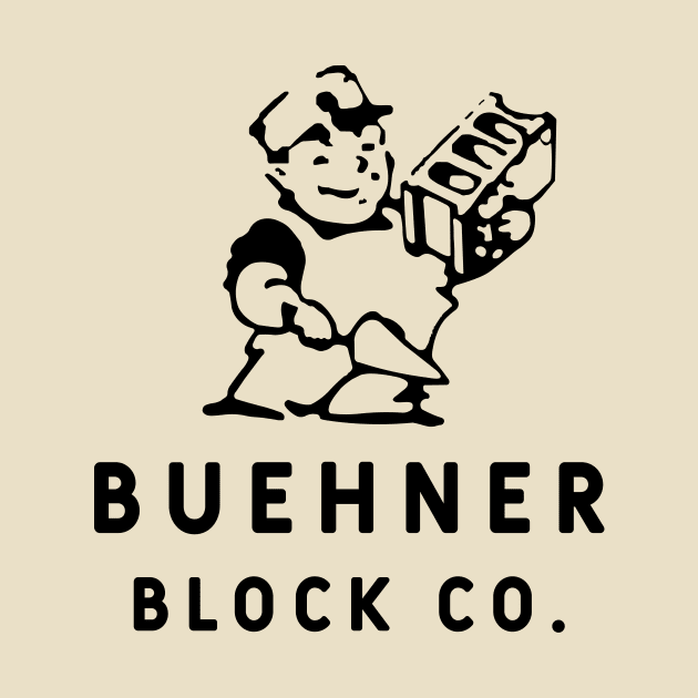 Buehner Block Co. Retro Logo Stacked by Designed by Bean