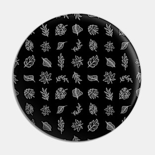 Little Leaves Pattern, White Line Drawings Pin