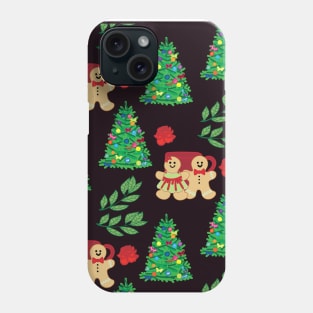 Christmas Tree Gingerbread Men Pattern Phone Case